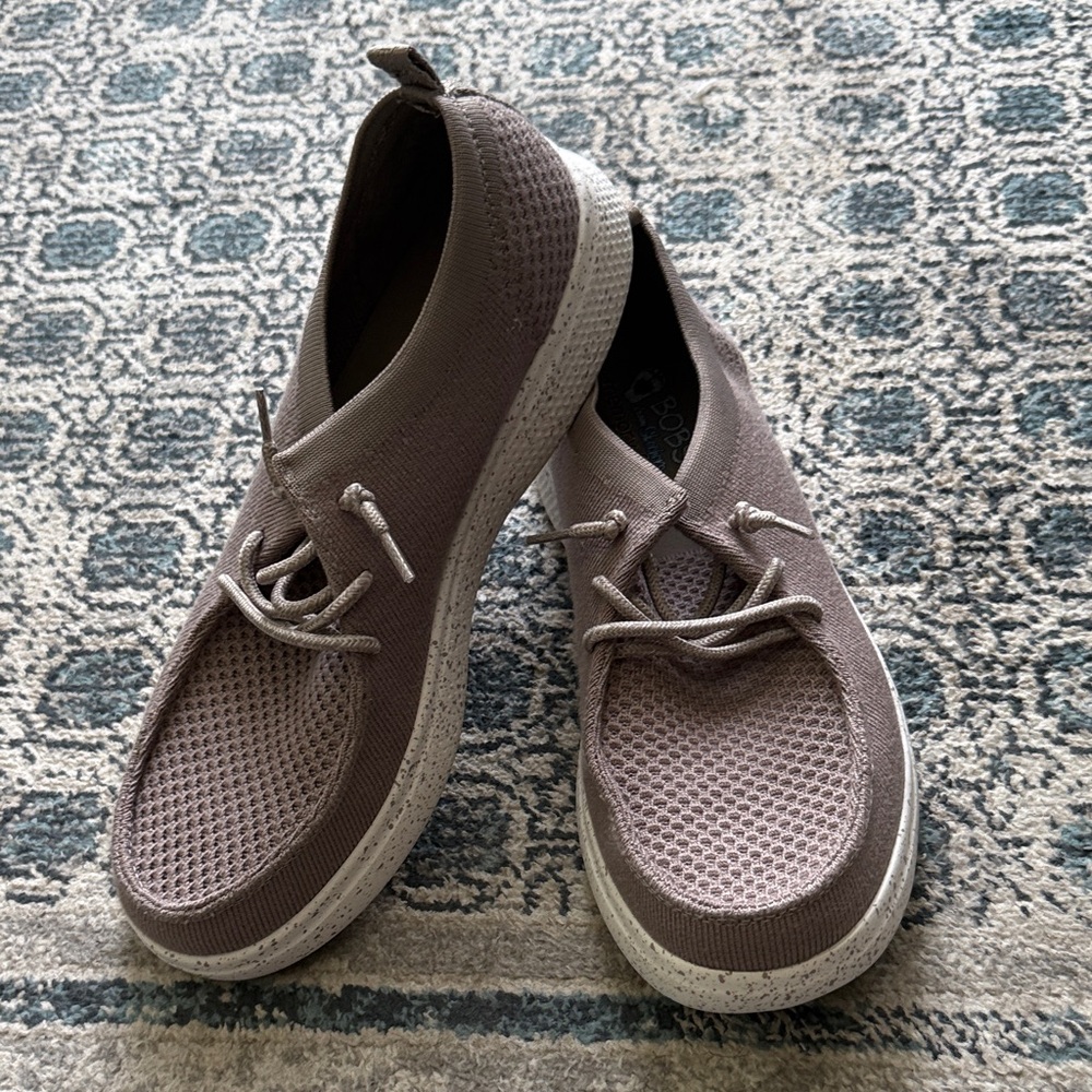 BOBS from Skechers Taupe Loafers with White Sole